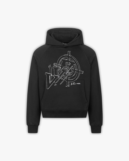 CONSTRUCTION LOGO HOODIE BLACK